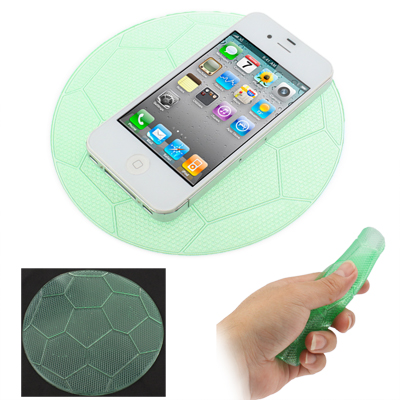 Fooball Style Transparent Super Magic of Silicone Car with Non-slip Pad for Phone GPS MP4 MP3 Green - Click Image to Close